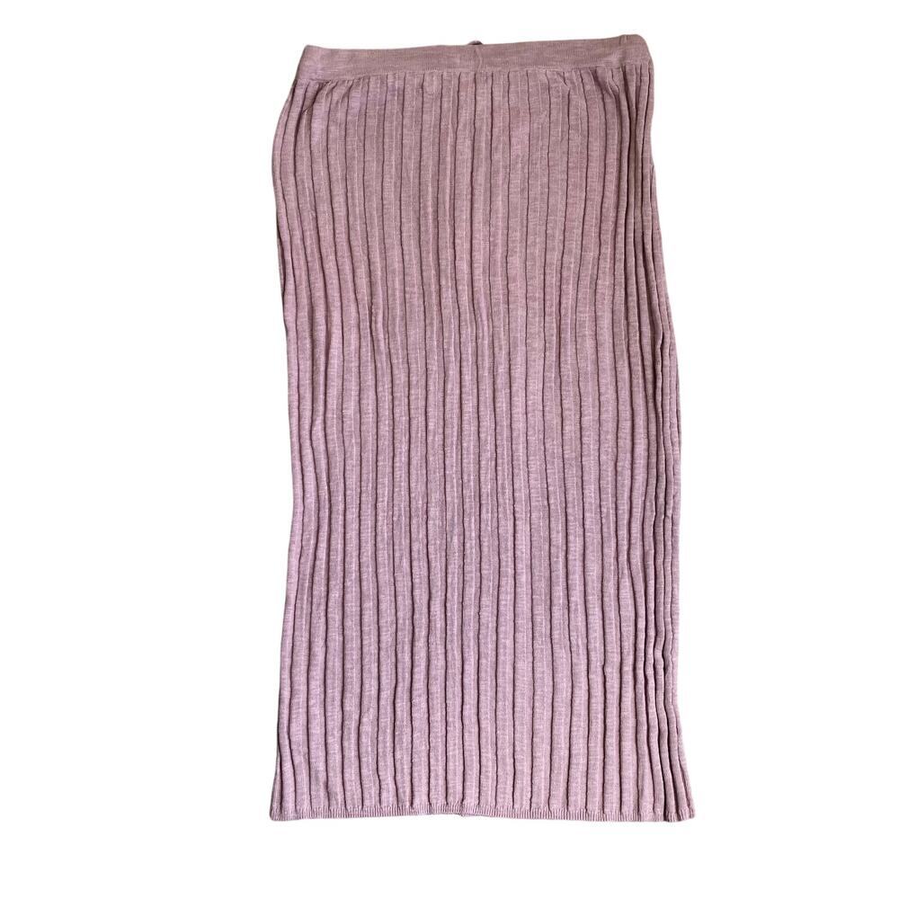 Free People Beach Sz L Veda Ribbed Knit Two Piece Skirt Set Dusty Mauve Pink - Picture 16 of 16